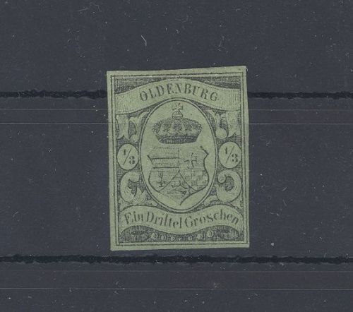 Oldenburg Mi.Nr. 5, 1-3 Sgr. Freimarke 1859-61 ungebraucht, geprüft