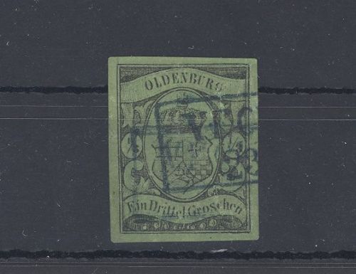 Oldenburg Michel Nummer 5, 1-3 Sgr. Freimarke 1859-61 gestempelt