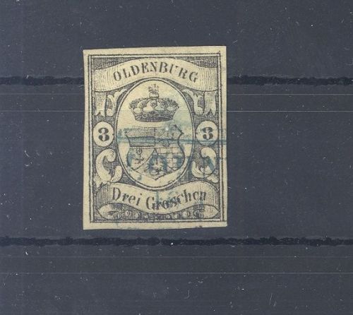 Oldenburg Michel Nummer 8, 3 Sgr. Freimarke 1859-61 gestempelt