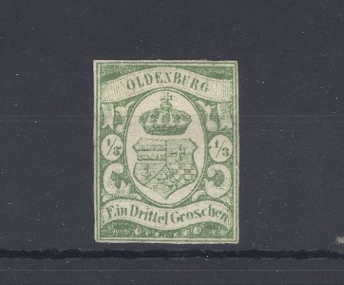 Oldenburg Michel Nummer 10b, 1-3 Groschen 1861 ungebraucht (*), sg.