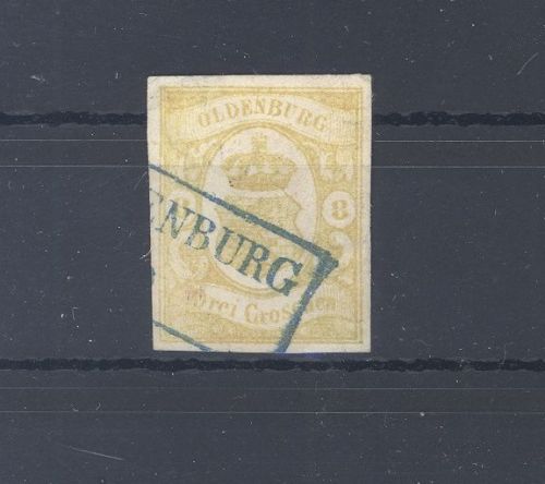 Oldenburg Michel Nummer 14, 3 Groschen Freimarke 1861 gestempelt