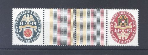 Dt. Reich Zusammendruck KZ 15, 8 + 15 Pfg. Nothilfe 1929 **