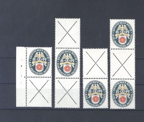 Dt. Reich Zusammendrucke S 72 - 75 aus Nothilfe 1929 ungebraucht *