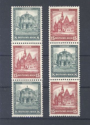 Dt. Reich Zusammendruck S 89 und S 91 aus Nothilfe 1931 **