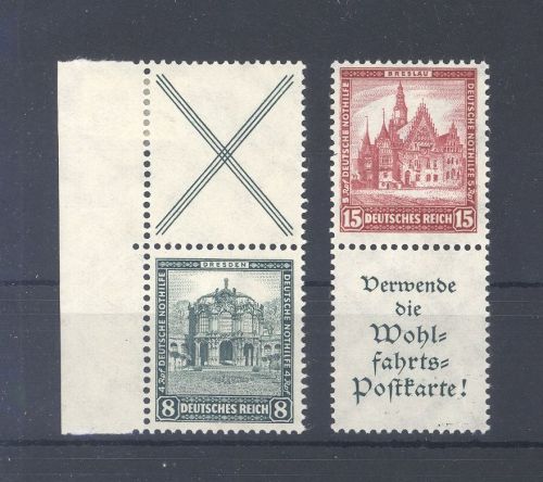 Dt. Reich Zusammendruck S 94, S 98 aus Nothilfe 1931 ungebraucht *