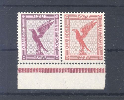 Dt. Reich Zusammendruck W 22, 15 + 10 Pfg. Flugpost 1931 **