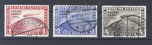 Dt. Reich Michel Nummer 456-58, Polarfahrt 1931 gestempelt