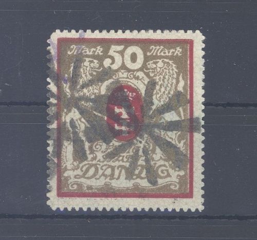 Danzig Michel Nummer 100 Xb, 50 Mark 1922 gestempelt, gp. Infla BPP