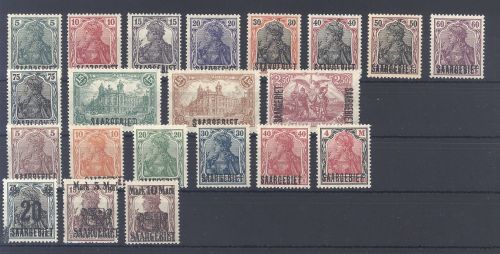 Saargebiet Michel Nummer 32-52, Freimarken 1920-21 **