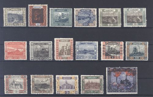 Saargebiet Michel Nummer 53-69 Freimarken 1921 **