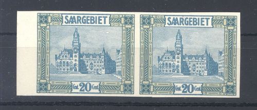 Saargebiet Michel Nummer 99 U, 20 Cent 1923 als ** ungezähntes Paar