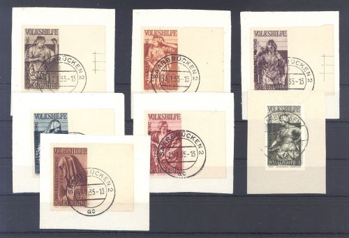 Saargebiet Michel Nr. 199-205, Volksabstimmung gestempelt, gp. BPP