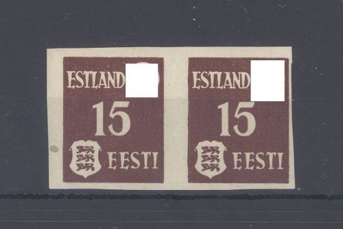 Dt. Bes. 2. WK Estland Michel Nummer 1, 15 K. als ungezähntes Paar **