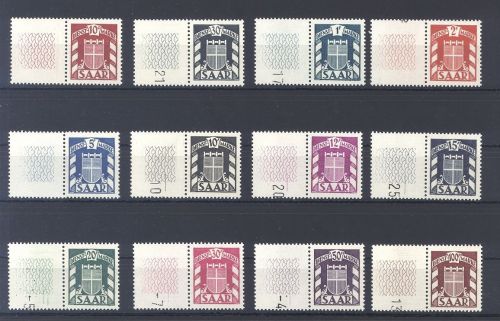Saarland Dienst Michel Nummer 33-44 L, Dienst 1949 **
