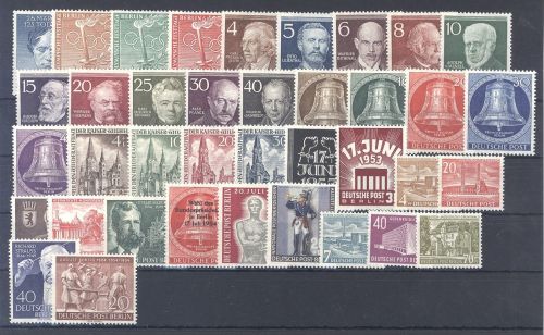 Berlin Michel Nummer 87-125, Jahre 1952-54 **