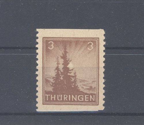 SBZ Michel Nummer 92 UW, 3 Pfg. 1945 senkrecht ungezähnt **