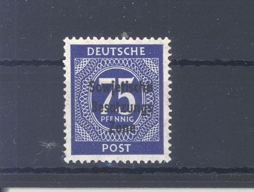 SBZ Michel Nr. 210b, 75 Pfg. Freimarke 1948 Farbe b **, geprüft BPP