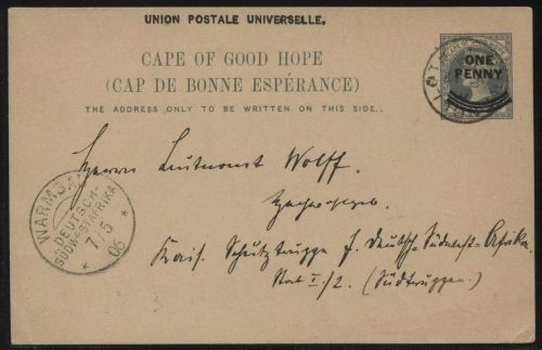 DSWA Kap d. G. Hoffnung Port Nolloth-Warmbad, Leutnant Wolff Südtruppen