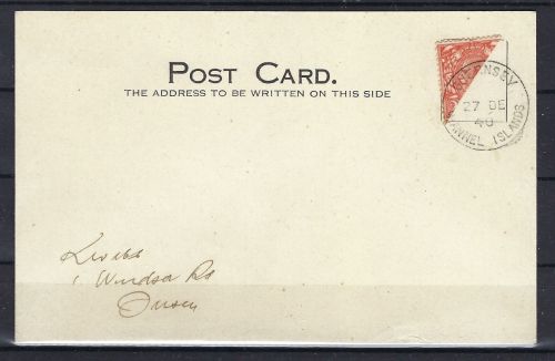 Guernsey, Mi 154 H FDC, Halbierung auf Karte, geh. Möhle BPP