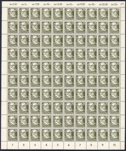 DDR Mi 334zaXI** (100) mit PF II (2) und IV (2), FFA Ruscher BPP