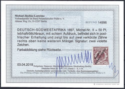 DSWA Mi II ** mit Befund Jäschke-Lantelme BPP