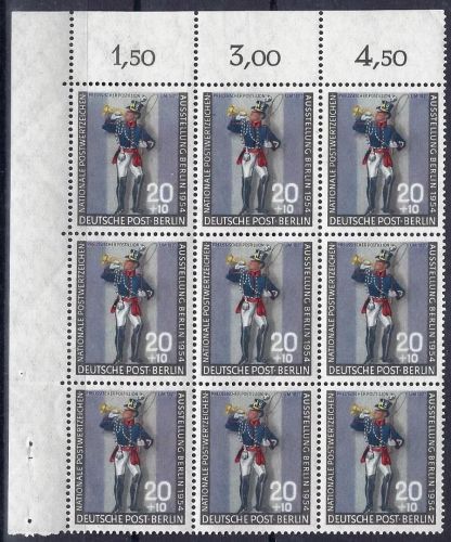 Mi 120b ** 9er Bogenteil Bogenecke OL, einwandfrei