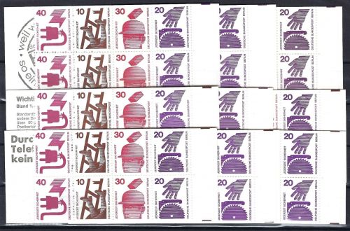 Berlin UV, MH 9 a - d **, alle 9 Markenheftchen ohne Zählbalken