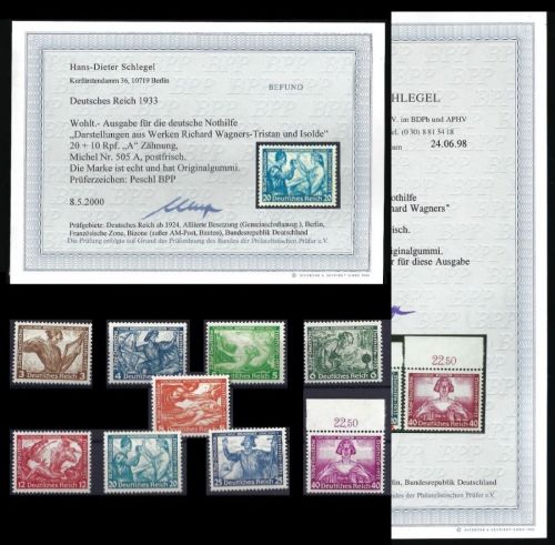 DR Mi 499-507 A ** einwandfrei, 505-507 Befund / FA Schlegel BPP