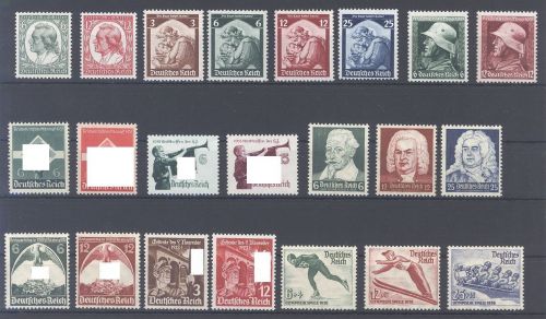 Dt. Reich, ** Posten aus 1934-35 auf Steckkarte, teils BPP geprüft