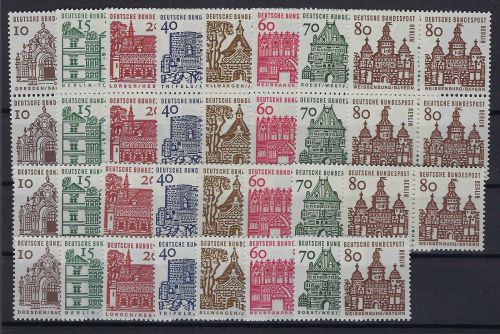 Berlin Mi 242-249 ** Garnitur mit Einzelmarken, Paaren und Viererblocks