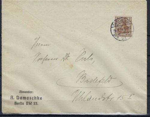 Beleg von Adolf Damaschke Deutscher Bodenreformer und Pädagoge