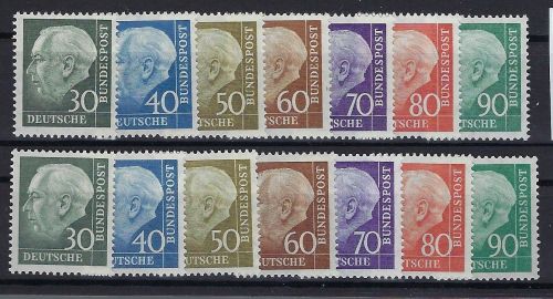 Bund Mi 259-265 xw ** + 259-265 xv ** einwandfrei