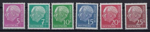 Bund Rollenmarken Mi 179,181,183-86 xWv R ** Schwarze Nr. komplett