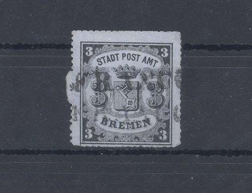 Bremen Michel Nummer 6x, 3 Grote Freimarke 1864 gestempelt, signiert