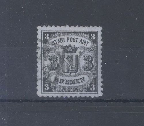 Bremen Michel Nummer 11, 3 Groschen Freimarke 1866 gestempelt