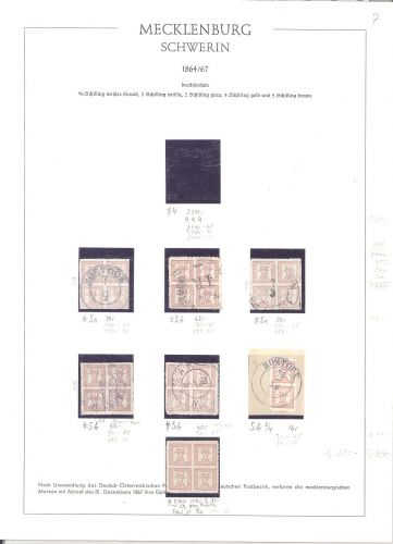 Mecklenburg-Schwerin, interessantes Sammlerblatt mit Michel Nr. 5