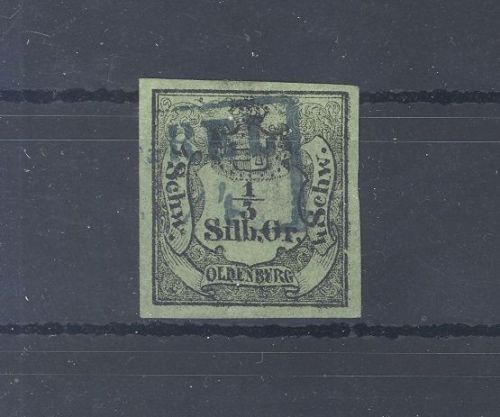 Oldenburg Michel Nummer 1, 1-3 Sgr. Freimarke 1852 gestempelt
