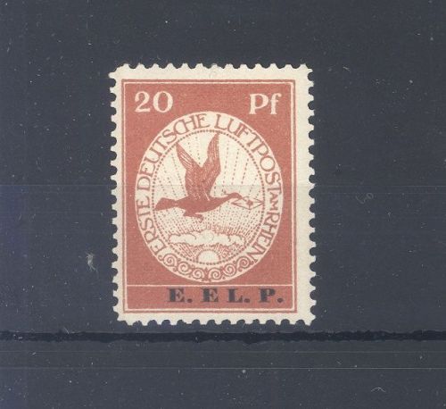 Dt. Reich Michel Nummer VI, 20 Pfg. Flugpost E.EL.P 1912 ungebraucht *
