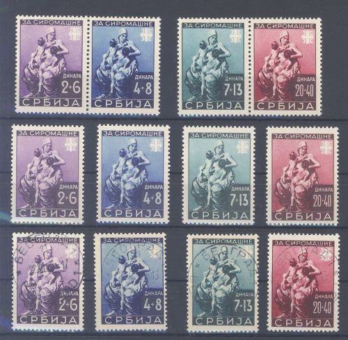 Dt. Bes. 2. WK Serbien, **-gestempelter Posten aus Michel Nr. 82-85