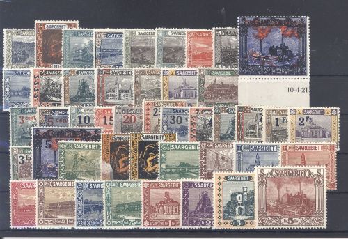 Saargebiet Michel Nummer 53/97 aus 1921/22 ungebraucht *