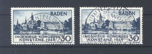 Franz. Zone Baden Michel Nr. 46 I, Konstanz 1949 SST - Ortsstempel