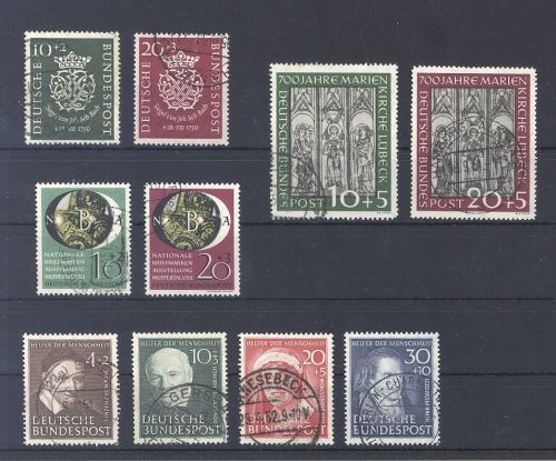 Bund, gestempelter Posten besserer Sätze aus 1950-51
