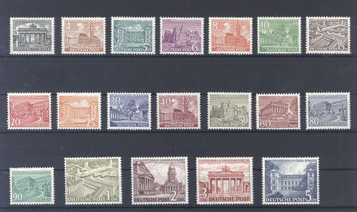 Berlin Michel Nummer 42-60, Bauten 1949 **/*
