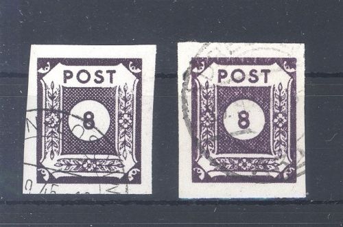 SBZ Michel Nummer 44 A b+c, 8 Pfg. 1945 gestempelt, geprüft BPP