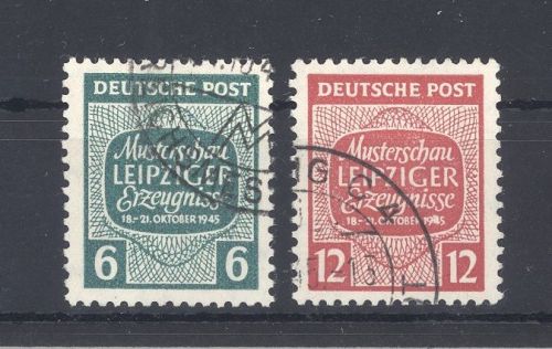 SBZ Michel Nummer 124-25x, Freimarken 1945 gestempelt, geprüft BPP