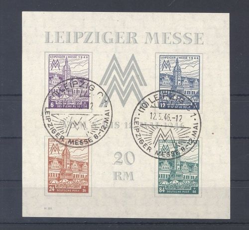 SBZ Block 5y, Messeblock 1946 mit SST, geprüft BPP