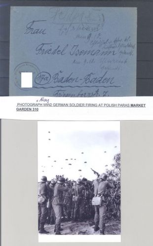 Dt. Feldpost 2. WK, Brief 1944 Fliegerhorst Köln Fotoabzug Market Garden