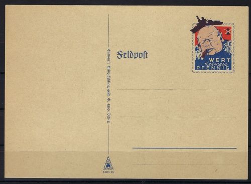 Feldpost-Spottbrief „Winston Churchill“ Wert keinen Pfennig, ungebraucht