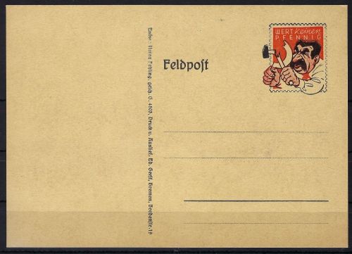 Feldpost-Spottbrief „Stalin“ Wert keinen Pfennig, ungebraucht