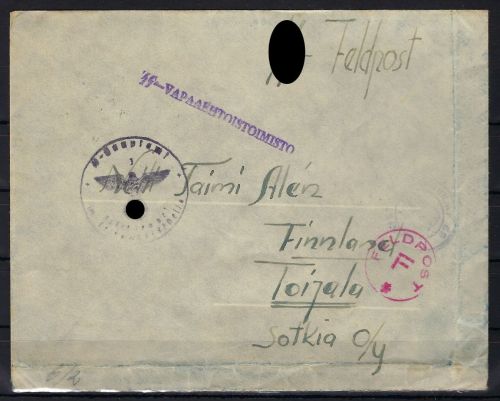 Feldpost Finnisches Freiwilligenbataillon Waffen-SS Russland-Süd 1943